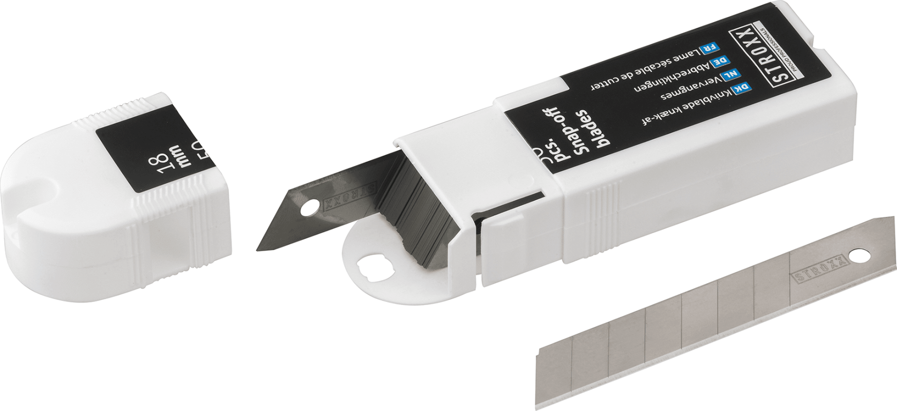 STROXX Ersatzmesser 18 mm – 50 Stück, präzise & langlebige Abbrechklingen für Cutter & Bastelmesser