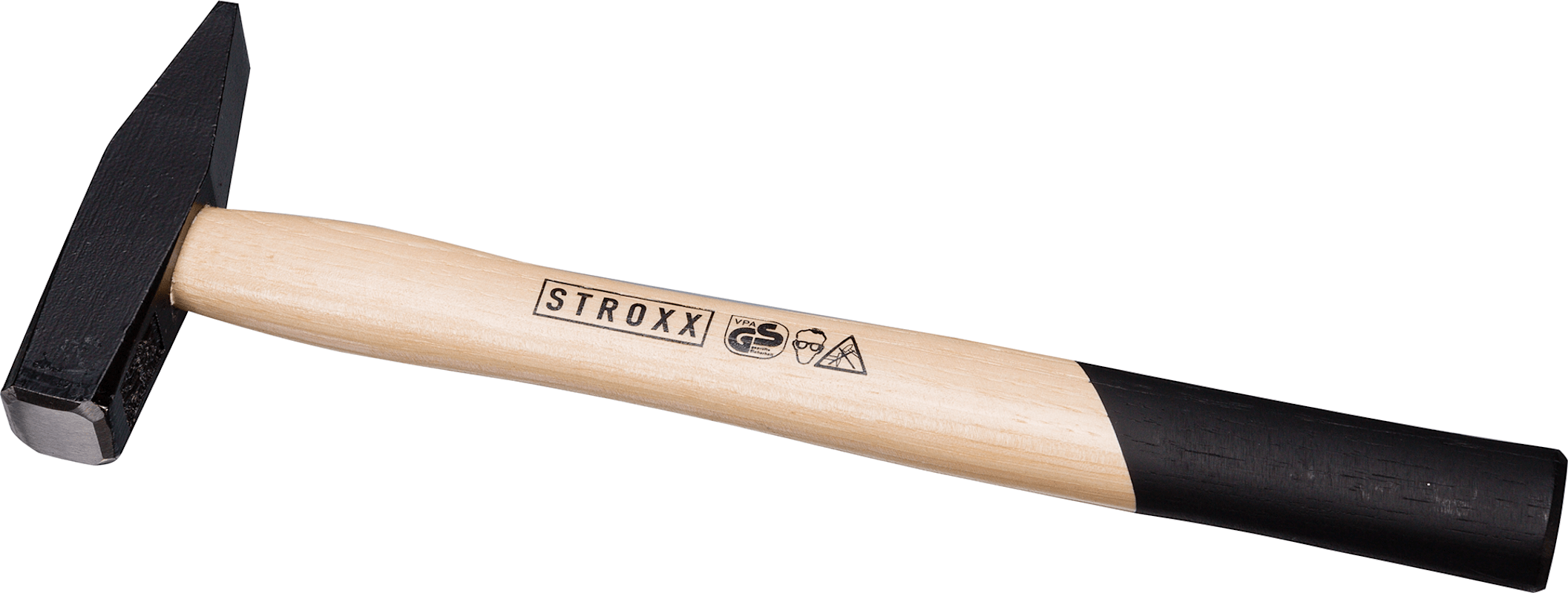 STROXX Profi‑Schlosserhammer 800 g | DIN 1041 | gehärteter Stahlkopf HRC 50–58 | ergonom. Hickory-Holzstiel mit Stielschutzhülse – 100‑545