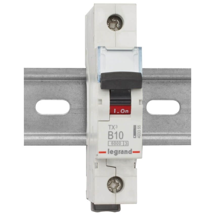 Legrand Lexic TX³ Leitungsschutzschalter B‑Charakteristik, 10 A, 1‑polig, 6 kA, 230/400 V~ – DIN‑Schiene, IP20, 1 TE Raum, Schaltstellungs‑Anzeige